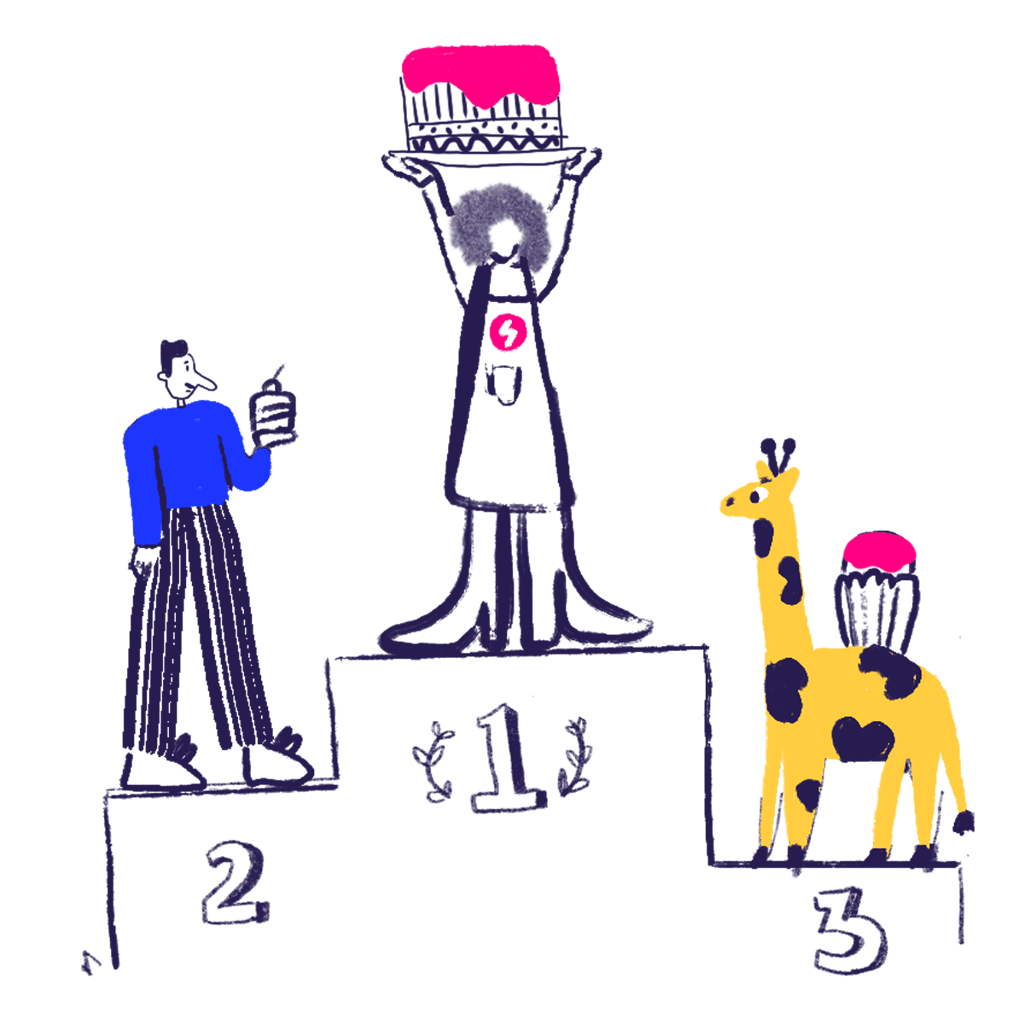 podium with the winners