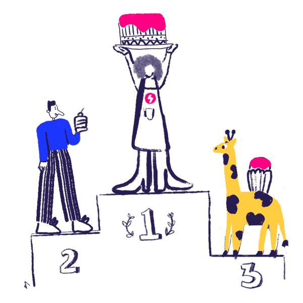 podium with the winners
