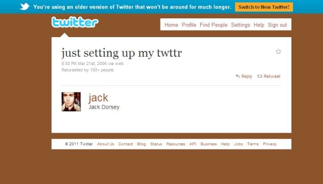 Jack Dorsey first tweet